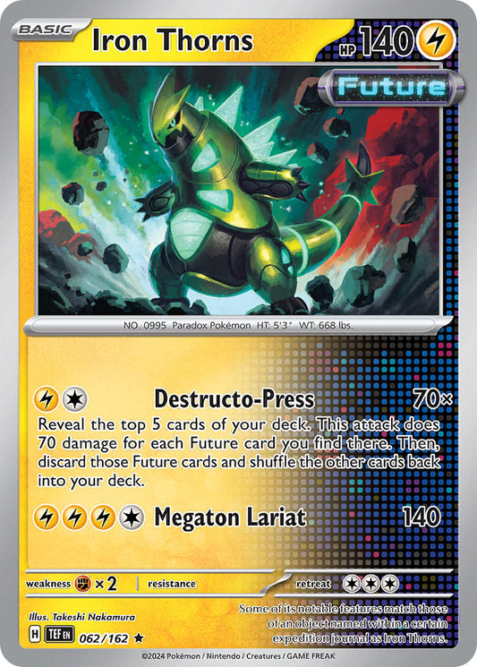 (062/162) Pokemon TCG Temporal Forces Single: Iron Thorns  Reverse Holo Rare