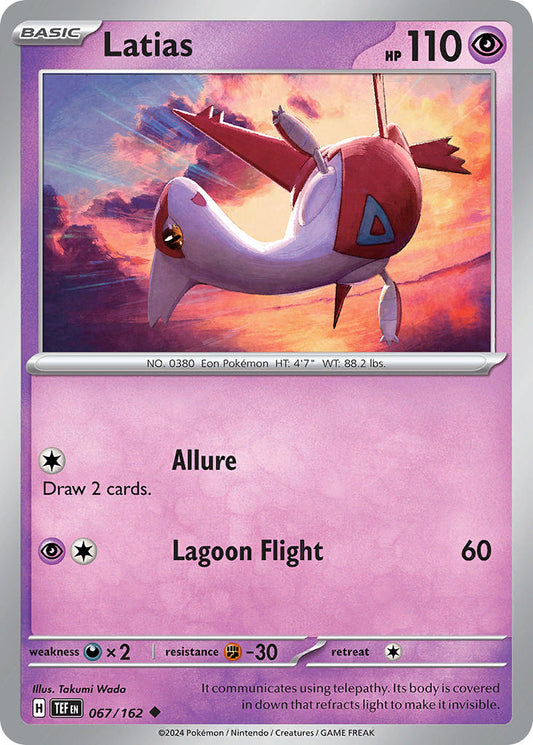 (067/162) Pokemon TCG Temporal Forces Single: Latias  Reverse Holo Uncommon