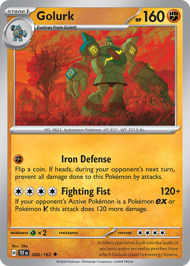 (088/162) Pokemon TCG Temporal Forces Single: Golurk  Reverse Holo Uncommon