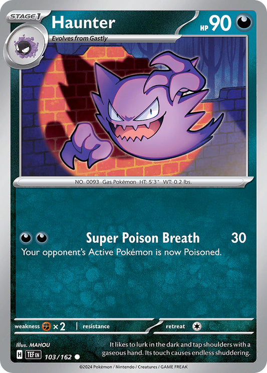 (103/162) Pokemon TCG Temporal Forces Single: Haunter   Common