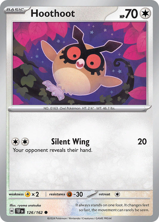 (126/162) Pokemon TCG Temporal Forces Single: Hoothoot   Common