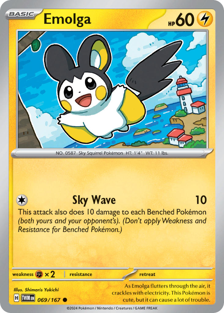 (069/167) Pokemon TCG Twilight Masquerade Single: Emolga   Common