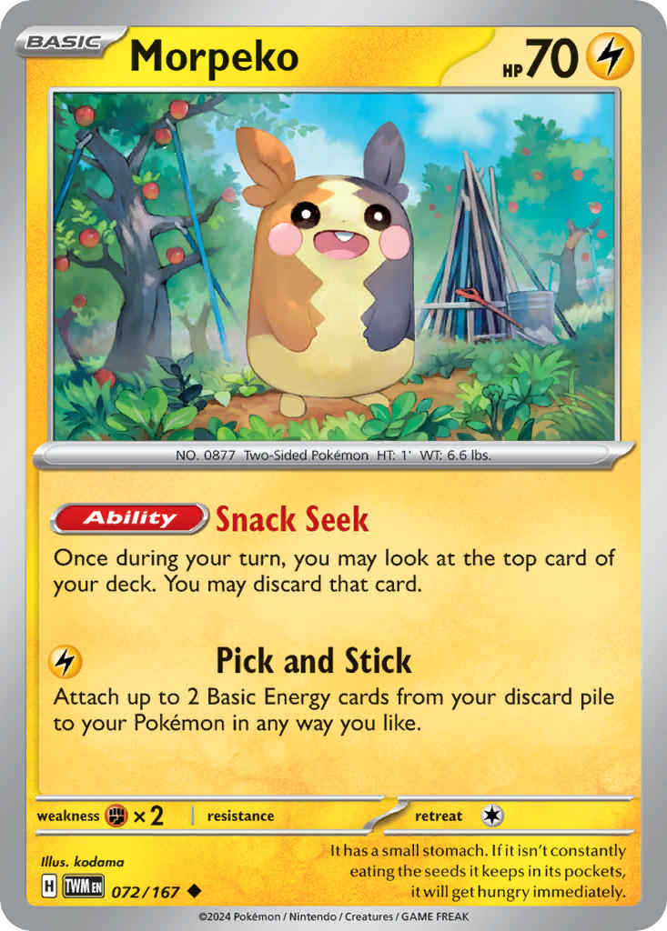 (072/167) Pokemon TCG Twilight Masquerade Single: Morpeko   Uncommon