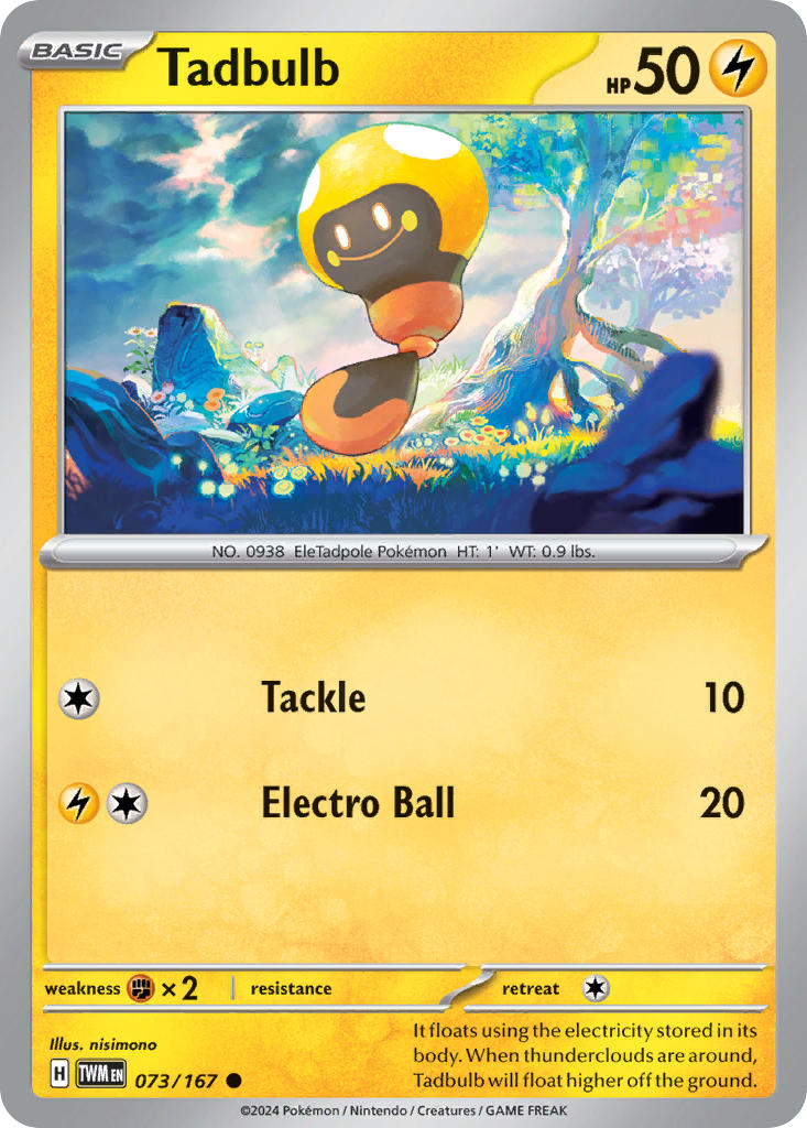 (073/167) Pokemon TCG Twilight Masquerade Single: Tadbulb   Common