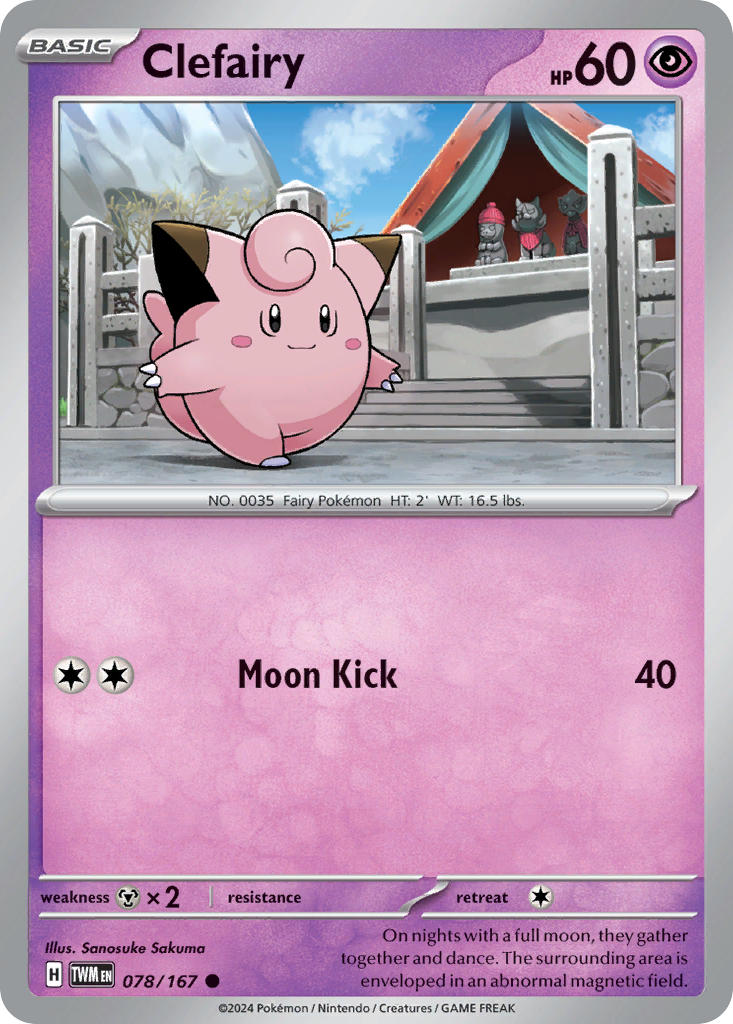 (078/167) Pokemon TCG Twilight Masquerade Single: Clefairy   Common