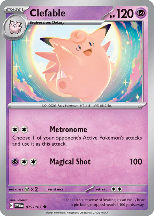 (079/167) Pokemon TCG Twilight Masquerade Single: Clefable  Reverse Holo Uncommon
