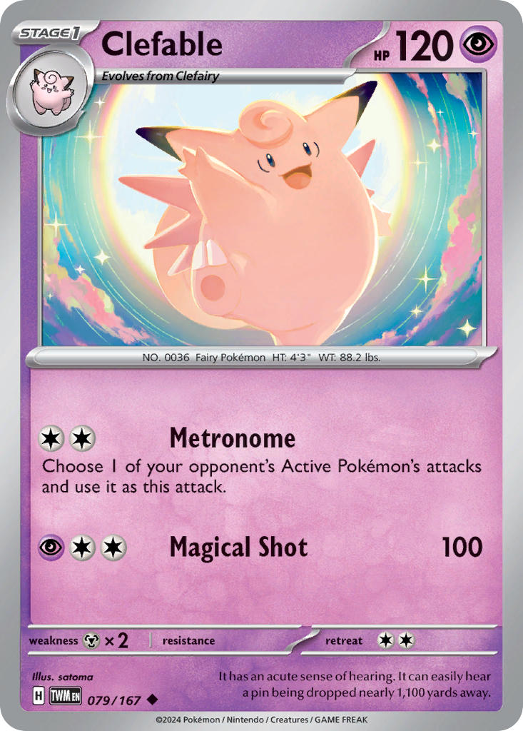 (079/167) Pokemon TCG Twilight Masquerade Single: Clefable   Uncommon