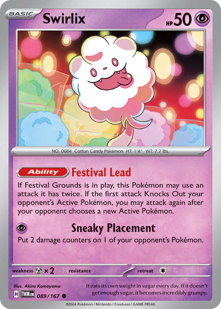 (089/167) Pokemon TCG Twilight Masquerade Single: Swirlix  Reverse Holo Common