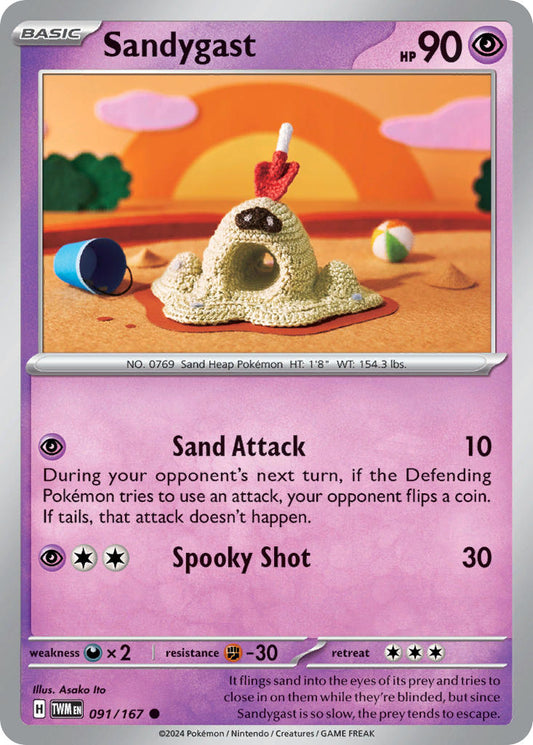 (091/167) Pokemon TCG Twilight Masquerade Single: Sandygast   Common