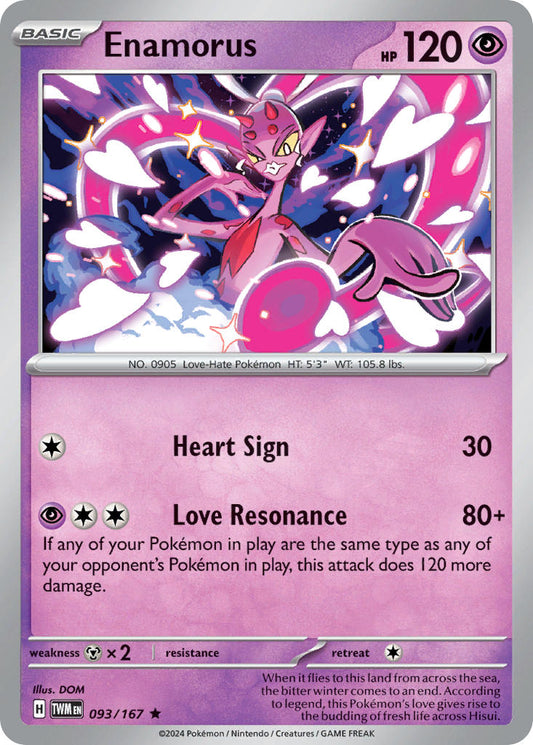 (093/167) Pokemon TCG Twilight Masquerade Single: Enamorus  Reverse Holo Rare