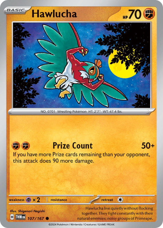 (107/167) Pokemon TCG Twilight Masquerade Single: Hawlucha   Common