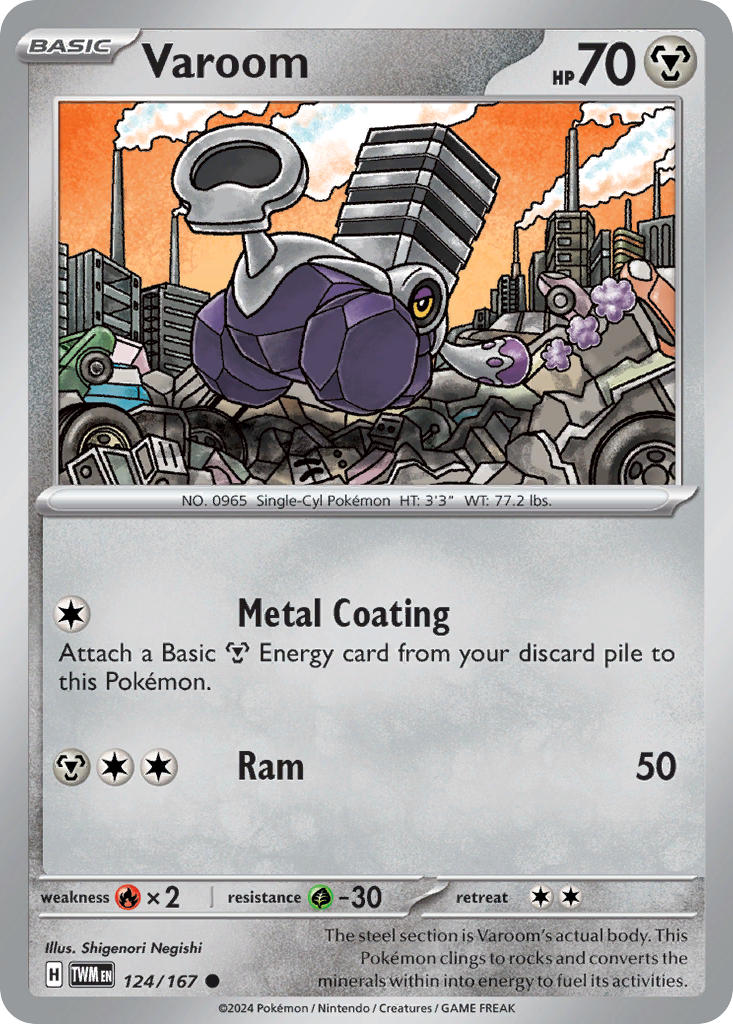 (124/167) Pokemon TCG Twilight Masquerade Single: Varoom   Common
