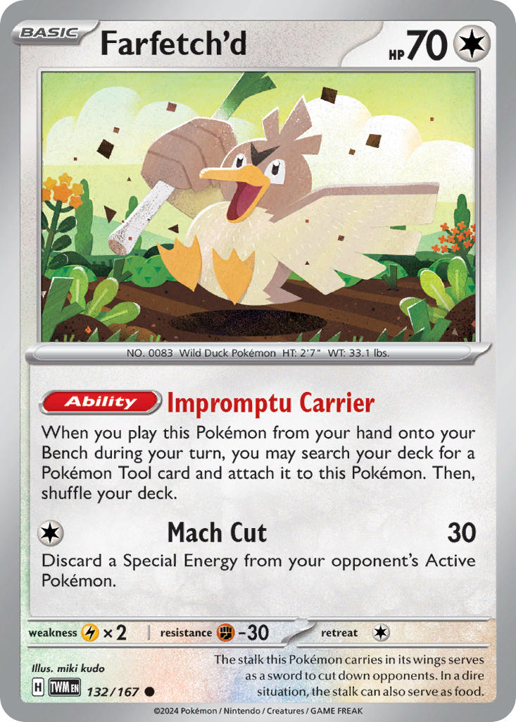 (132/167) Pokemon TCG Twilight Masquerade Single: Farfetch'd   Common