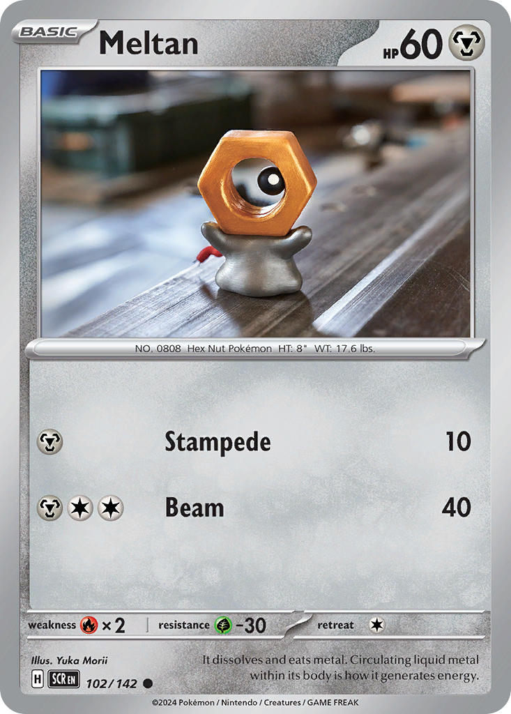 (102/142) Pokemon TCG Stellar Crown Single: Meltan   Common