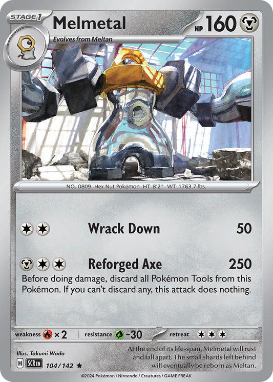 (104/142) Pokemon TCG Stellar Crown Single: Melmetal   Rare