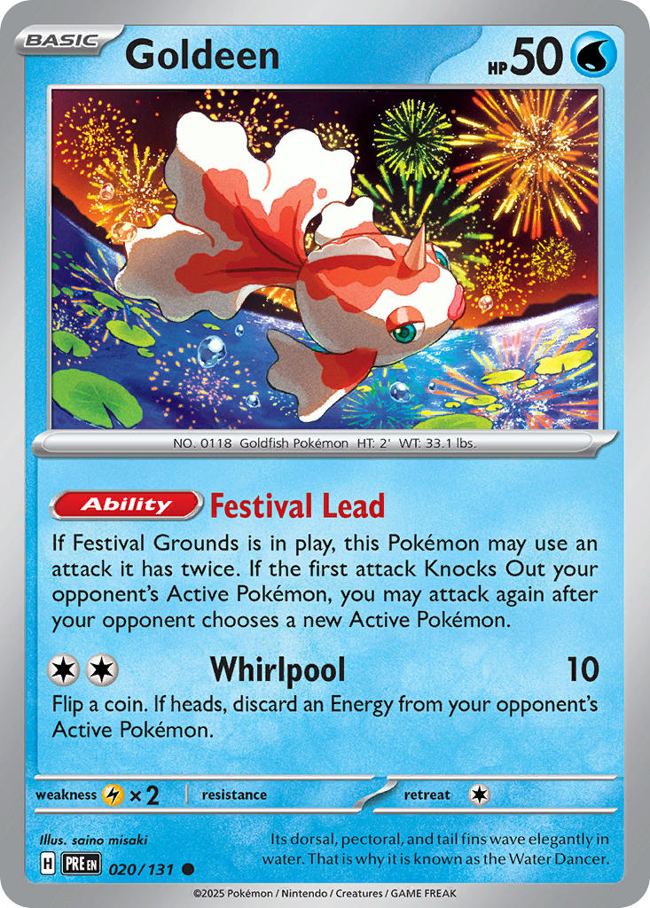 (020/131) Pokemon TCG Prismatic Evolutions: Additionals Single: Goldeen   Common (Poke Ball)