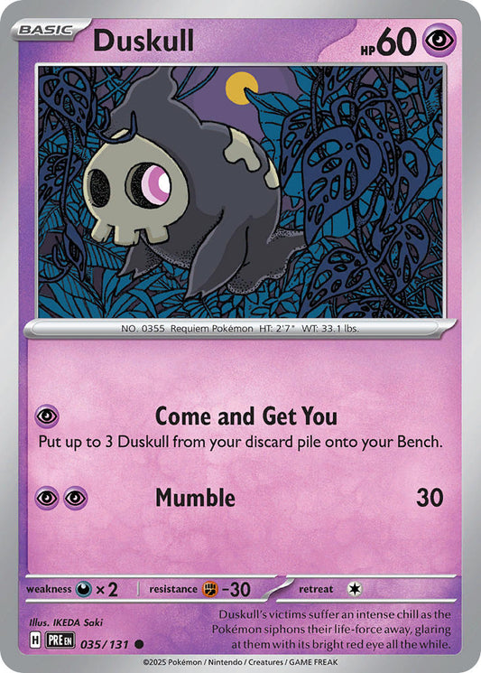 (035/131) Pokemon TCG Prismatic Evolutions: Additionals Single: Duskull   Common (Master Ball)