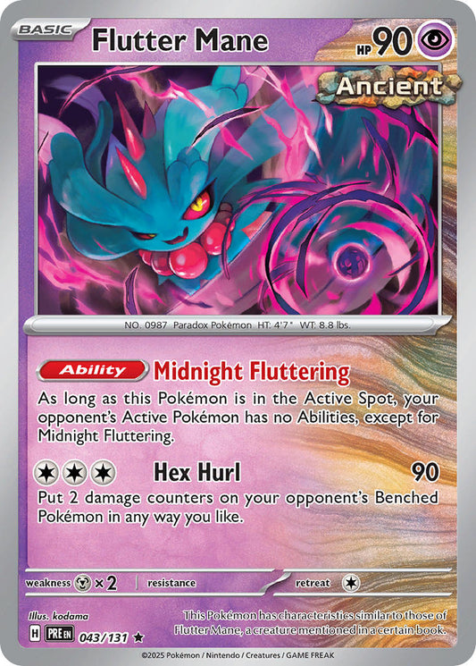 (043/131) Pokemon TCG Prismatic Evolutions: Additionals Single: Flutter Mane   Rare (Poke Ball)