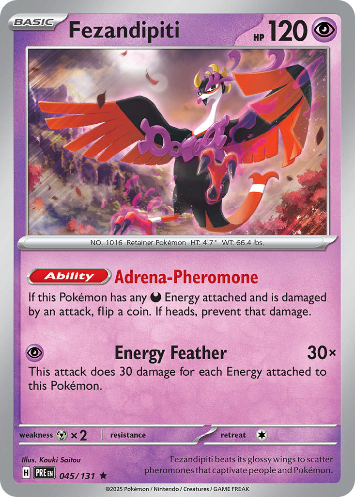 (045/131) Pokemon TCG Prismatic Evolutions Single: Fezandipiti  Reverse Holo Rare