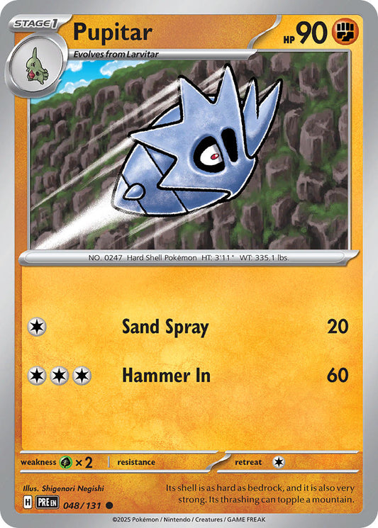 (048/131) Pokemon TCG Prismatic Evolutions: Additionals Single: Pupitar   Common (Master Ball)