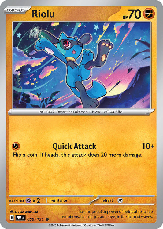 (050/131) Pokemon TCG Prismatic Evolutions: Additionals Single: Riolu   Common (Poke Ball)