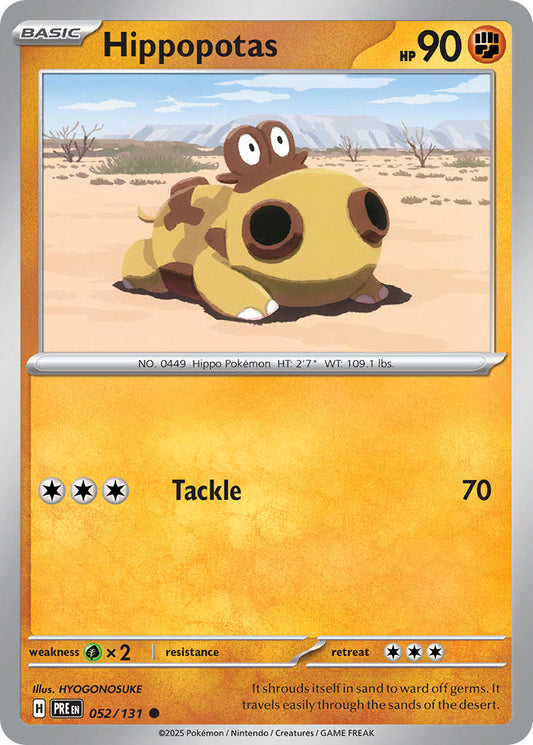 (052/131) Pokemon TCG Prismatic Evolutions: Additionals Single: Hippopotas   Common (Master Ball)