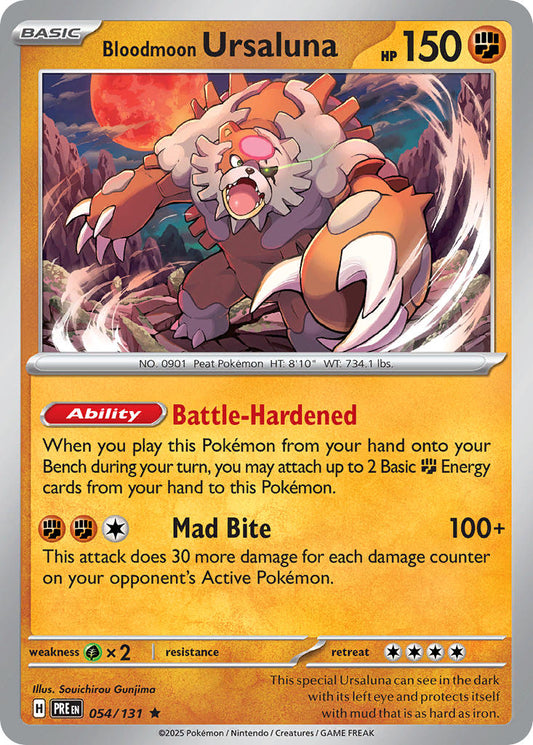 (054/131) Pokemon TCG Prismatic Evolutions: Additionals Single: Bloodmoon Ursaluna   Rare (Master Ball)