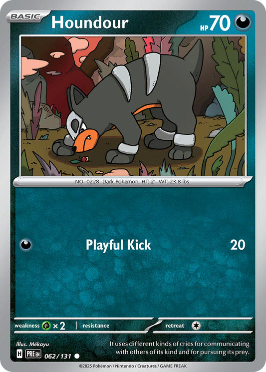 (062/131) Pokemon TCG Prismatic Evolutions: Additionals Single: Houndour   Common (Master Ball)