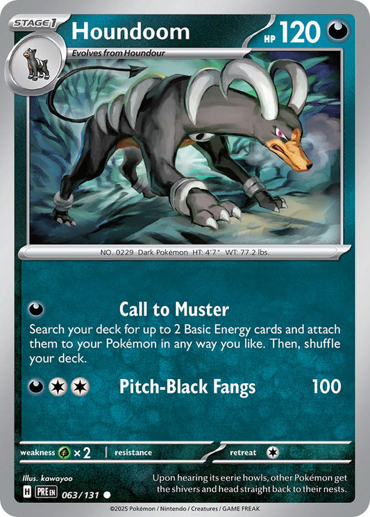 (063/131) Pokemon TCG Prismatic Evolutions: Additionals Single: Houndoom   Common (Poke Ball)