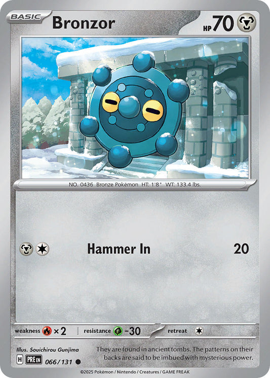 (066/131) Pokemon TCG Prismatic Evolutions: Additionals Single: Bronzor   Common (Master Ball)