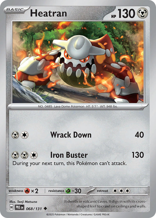 (068/131) Pokemon TCG Prismatic Evolutions Single: Heatran  Reverse Holo Uncommon