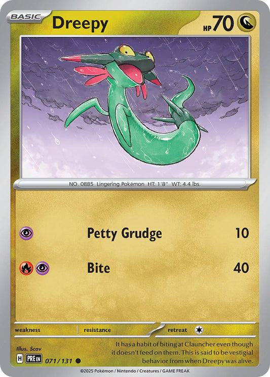 (071/131) Pokemon TCG Prismatic Evolutions: Additionals Single: Dreepy   Common (Poke Ball)
