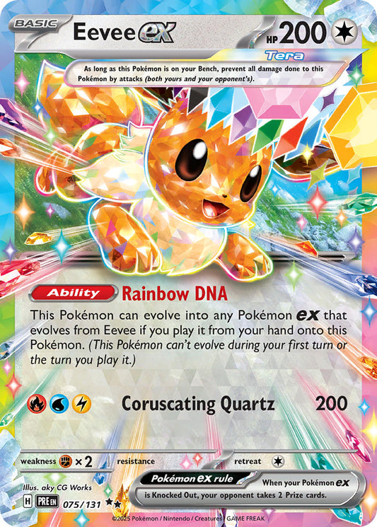 (075/131) Pokemon TCG Prismatic Evolutions Single: Eevee ex   Double Rare