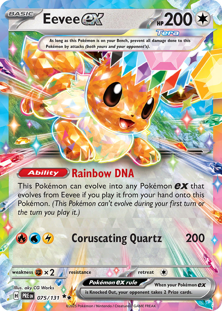(075/131) Pokemon TCG Prismatic Evolutions: Additionals Single: Eevee ex   Promo (Surprise Box Stamped Promo)