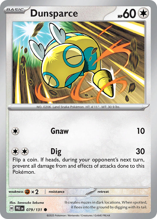 (079/131) Pokemon TCG Prismatic Evolutions Single: Dunsparce  Reverse Holo Common