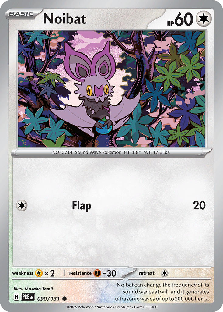 (090/131) Pokemon TCG Prismatic Evolutions Single: Noibat  Reverse Holo Common