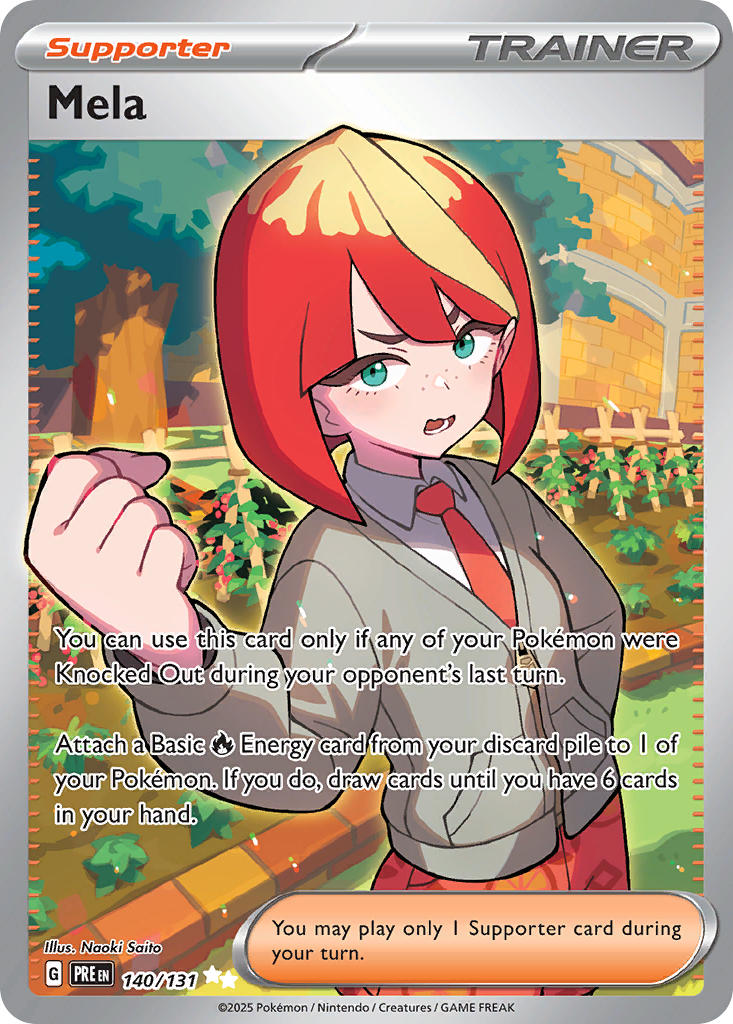 (140/131) Pokemon TCG Prismatic Evolutions Single: Mela  Ultra Rare
