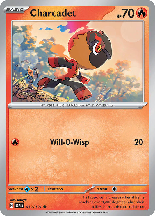 (032/191) Pokemon TCG Surging Sparks Single: Charcadet  Reverse Holo Common