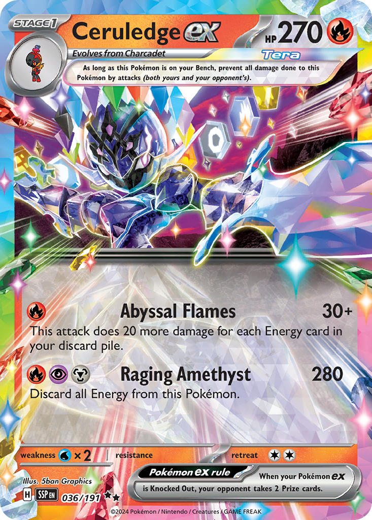 036/191) Pokemon TCG Surging Sparks Single: Ceruledge ex Double Rare – Puca  Puca Games