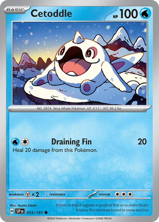 (053/191) Pokemon TCG Surging Sparks Single: Cetoddle  Reverse Holo Common