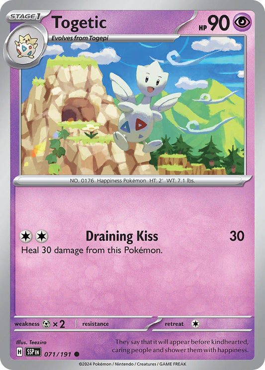 (071/191) Pokemon TCG Surging Sparks Single: Togetic  Reverse Holo Common