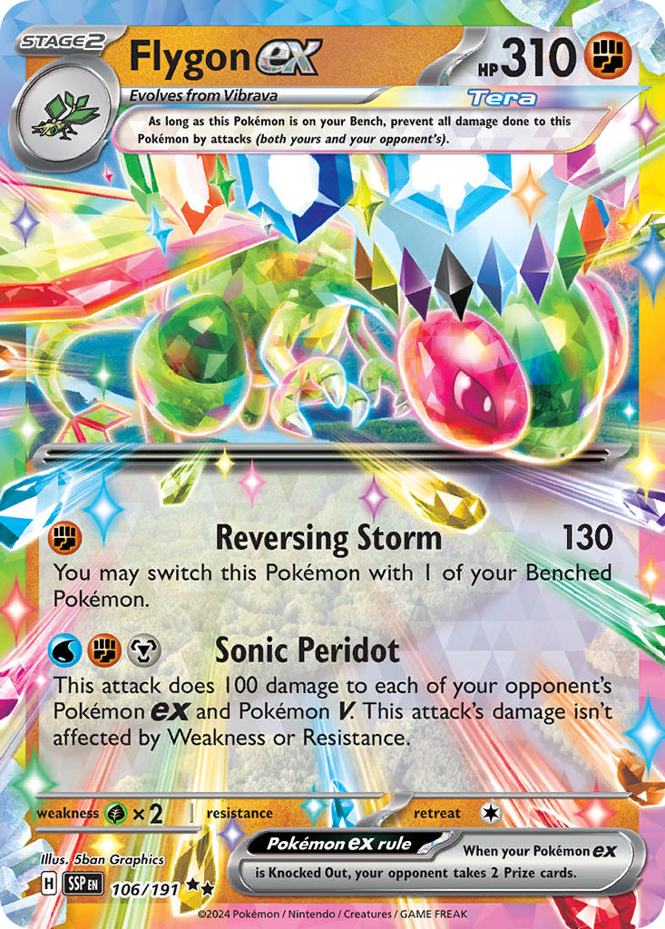 (106/191) Pokemon TCG Surging Sparks Single: Flygon ex   Double Rare