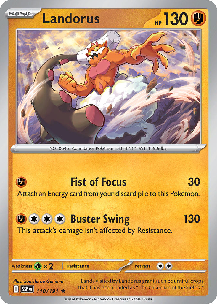 (110/191) Pokemon TCG Surging Sparks Single: Landorus   Rare