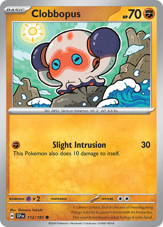 (112/191) Pokemon TCG Surging Sparks Single: Clobbopus   Common