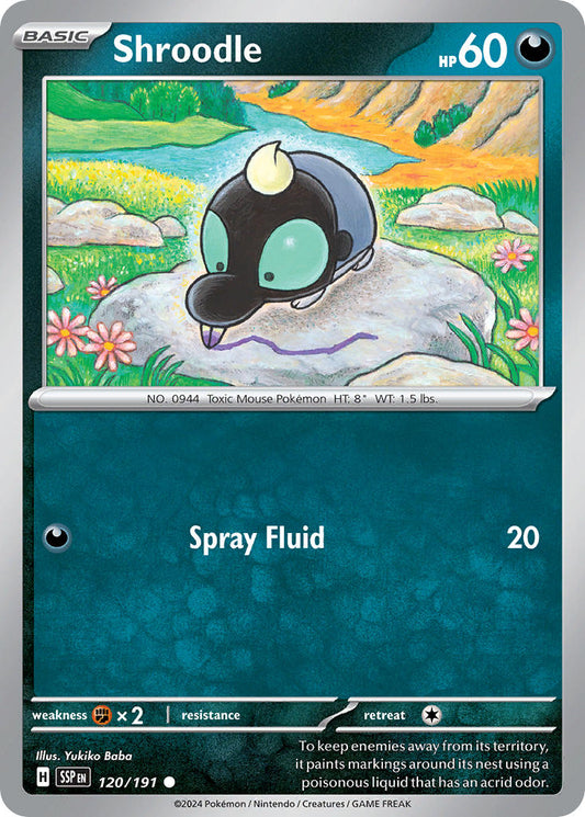 (120/191) Pokemon TCG Surging Sparks Single: Shroodle   Common