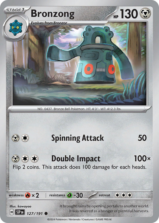 (127/191) Pokemon TCG Surging Sparks Single: Bronzong  Reverse Holo Common