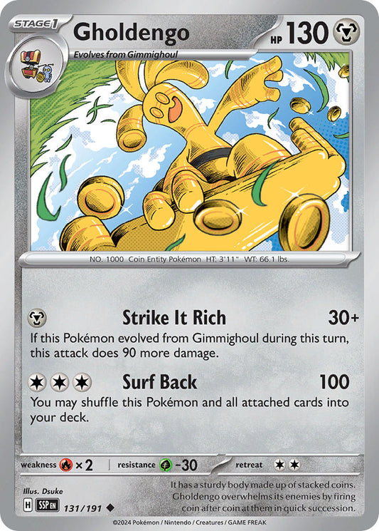 (131/191) Pokemon TCG Surging Sparks Single: Gholdengo  Reverse Holo Uncommon