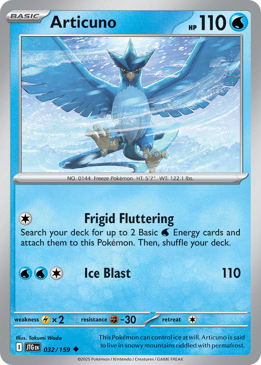 (032/159) Pokemon TCG Journey Together Single: Articuno  Reverse Holo Uncommon