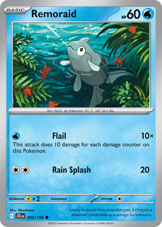 (033/159) Pokemon TCG Journey Together Single: Remoraid  Reverse Holo Common
