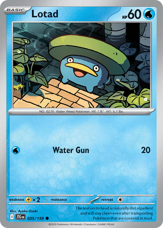 (035/159) Pokemon TCG Journey Together Single: Lotad  Reverse Holo Common